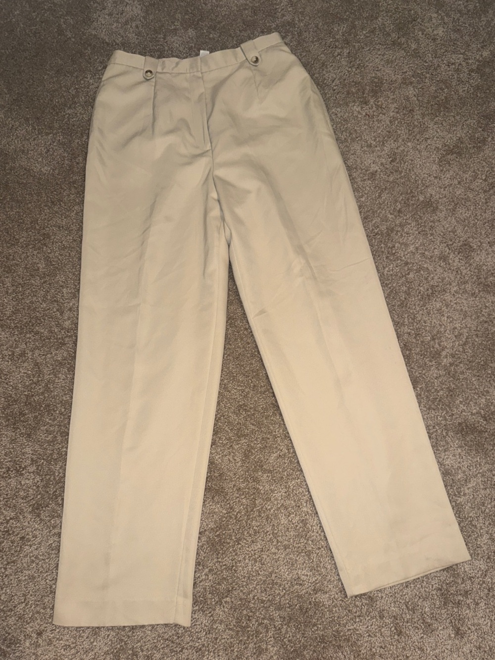 Talbots Beige Straight-Leg Trousers - size 10. B14